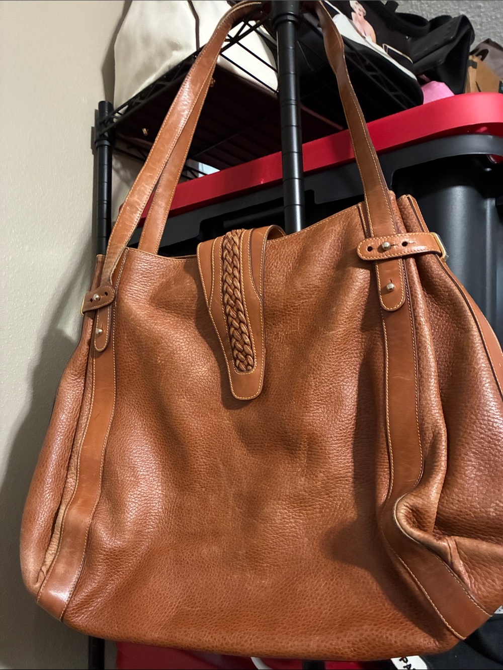 Cole Haan Braided Detail Tote Bag in Tan